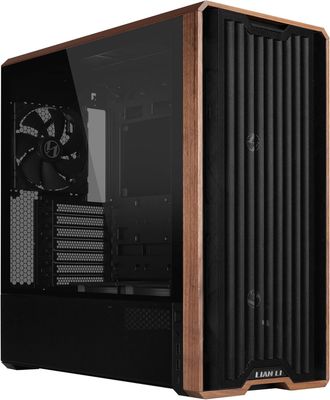 Lian Li LANCOOL 217 Genuine Walnut Wood Computer Case, Mid-Tower ATX PC Case (5 Pre-Installed PWM Fans 2x170mm, 2x120mm &amp; 1x140mm)