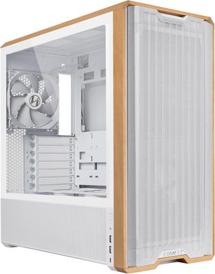 Lian Li LANCOOL 217 Genuine Walnut Wood Computer Case, Mid-Tower ATX PC Case (5 Pre-Installed PWM Fans 2x170mm, 2x120mm &amp; 1x140mm)