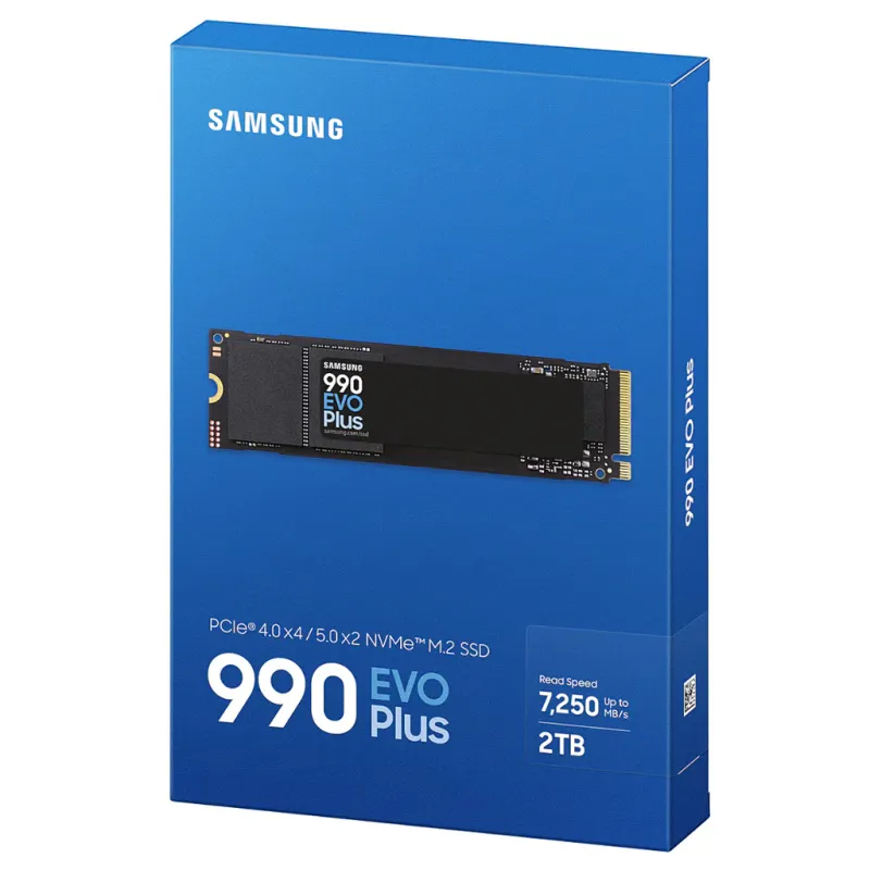 Samsung 990 Evo PLUS 2TB PCIe 4.0 x4 / 5.0 x2 NVMe M.2 SSD (RW: 7,250/6,300MB/s)
