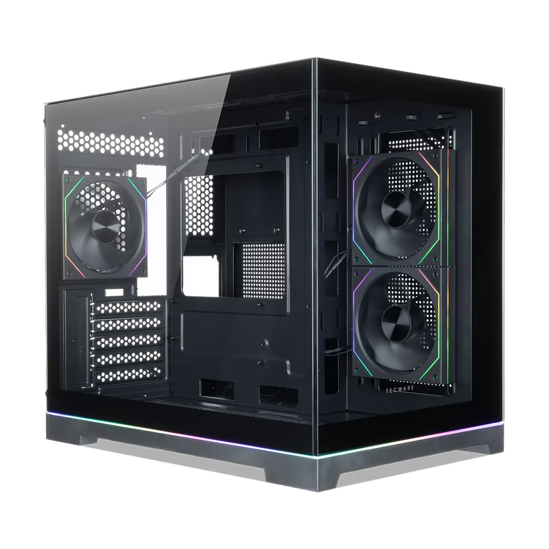 Tecware VXN Glow M Dual Chamber MATX TG Case ( Free 3x 120mm ARGB Fans )