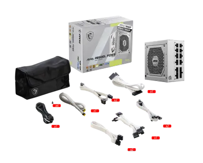 MSI MAG A850GL PCIE5 80PLUS GOLD Full Modular ATX ATX 3.1 PCIe Gen 5.1 WHITE POWER SUPPLY