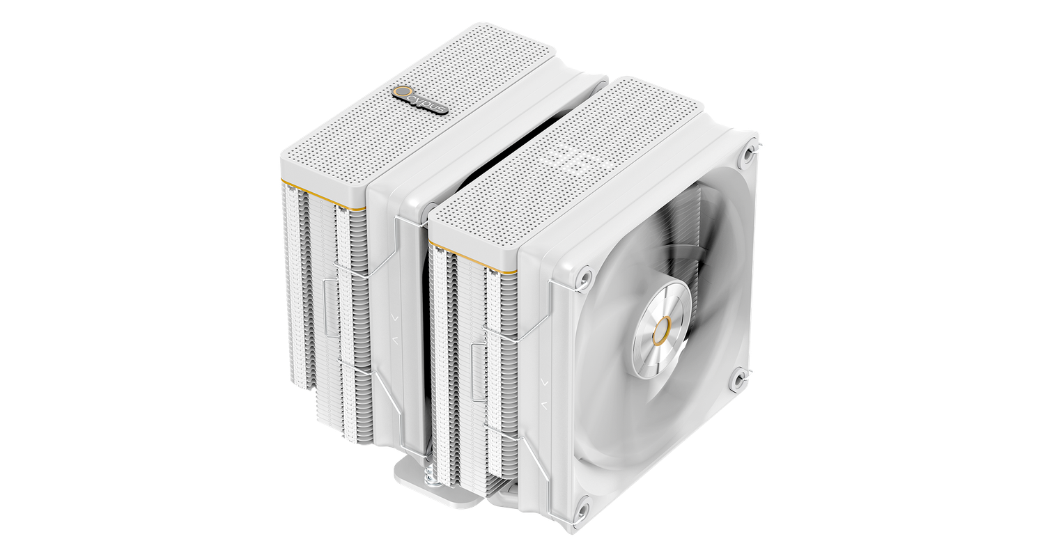Ocypus Iota A62 6 Heat-pipes Dual Tower Air Cooler with Dot-matrix Digital Display, Colors: White
