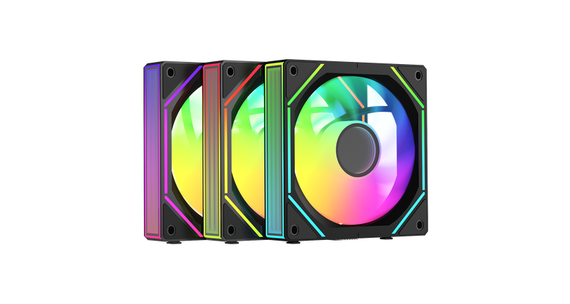 Ocypus Gamma F12 UNI ARGB REVERSE BLADE 3 IN 1 120mm ARGB PWM Infinite Mirror Triple Pack Fan