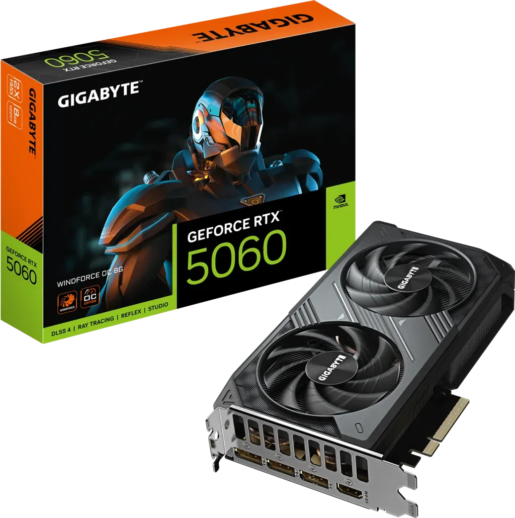 GIGABYTE GeForce RTX™ 5060 8G WINDFORCE OC GDDR7 128-bit Video Card