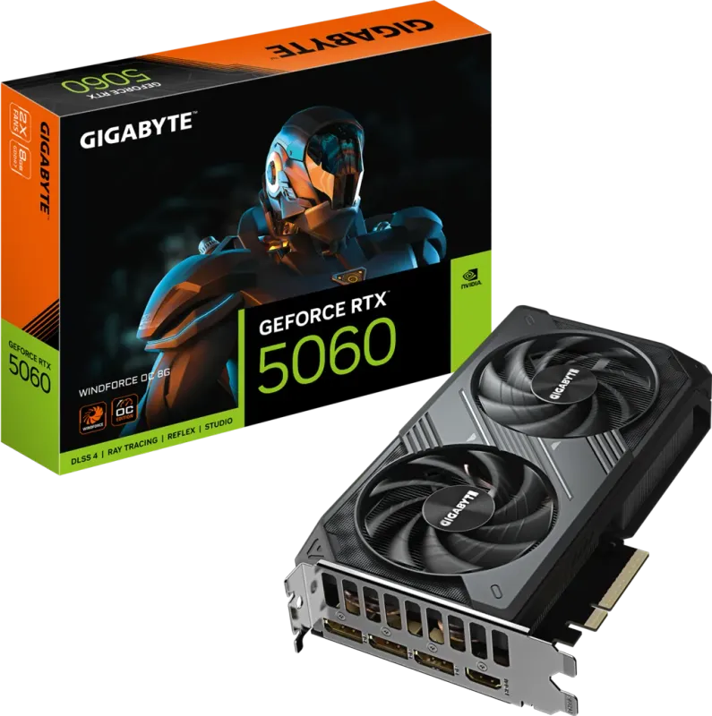 GIGABYTE GeForce RTX™ 5060 8G WINDFORCE OC GDDR7 128-bit Video Card