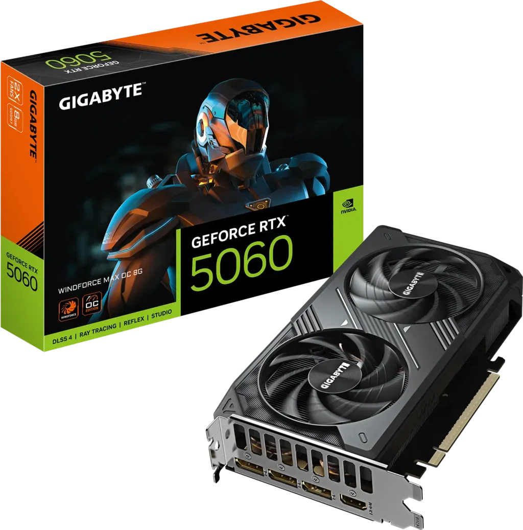 GIGABYTE GeForce RTX™ 5060 WINDFORCE MAX OC 8G GDDR7 128-bit Video Card