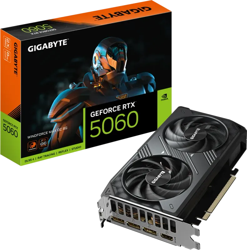 GIGABYTE GeForce RTX™ 5060 WINDFORCE MAX OC 8G GDDR7 128-bit Video Card