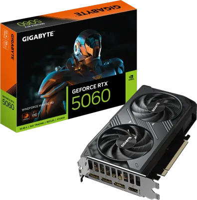 GIGABYTE GeForce RTX™ 5060 WINDFORCE MAX OC 8G GDDR7 128-bit Video Card