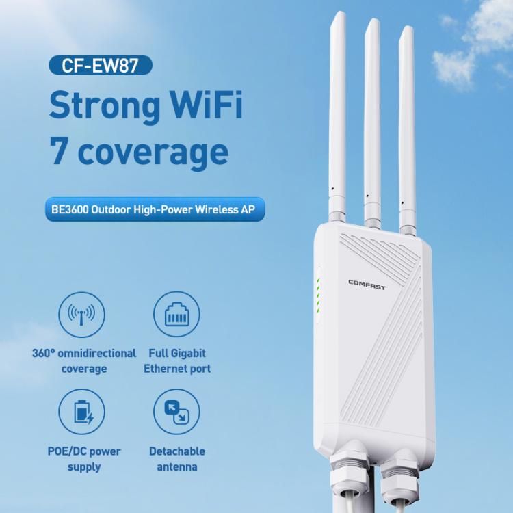 COMFAST CF-EW87 Long Range 2.4GHz Outdoor 3600MBPS Wireless Network CPE Bridge Access Point, VLAN, 3 PORT