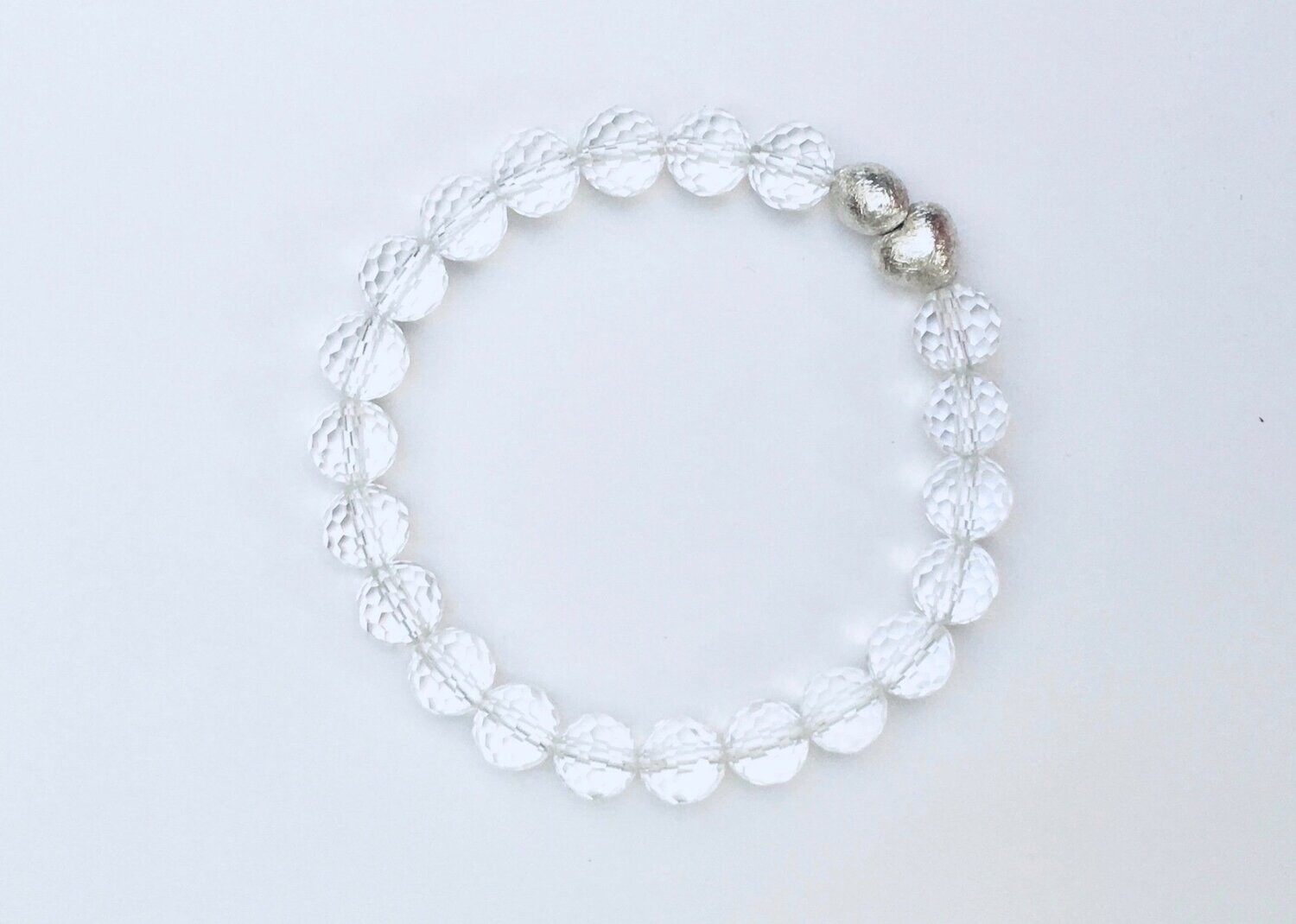 Elastisches Armband, Bergkristall facettiert