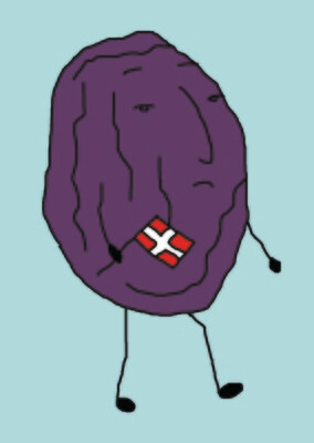 Angry Duck Character Postcard Danish Prune