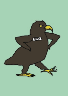 Angry Duck Character Postcard Temp. Eagle
