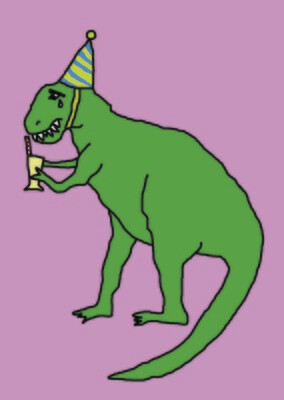 Angry Duck Character Postcard Poor T-Rex