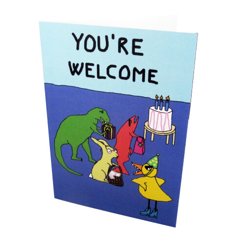 Angry Duck You're Welcome Greeting Card