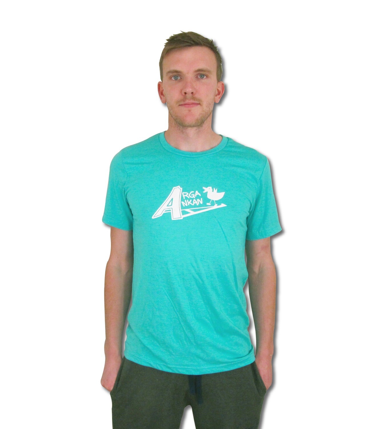 Angry Duck Unisex Sea Green With White Logo Tee