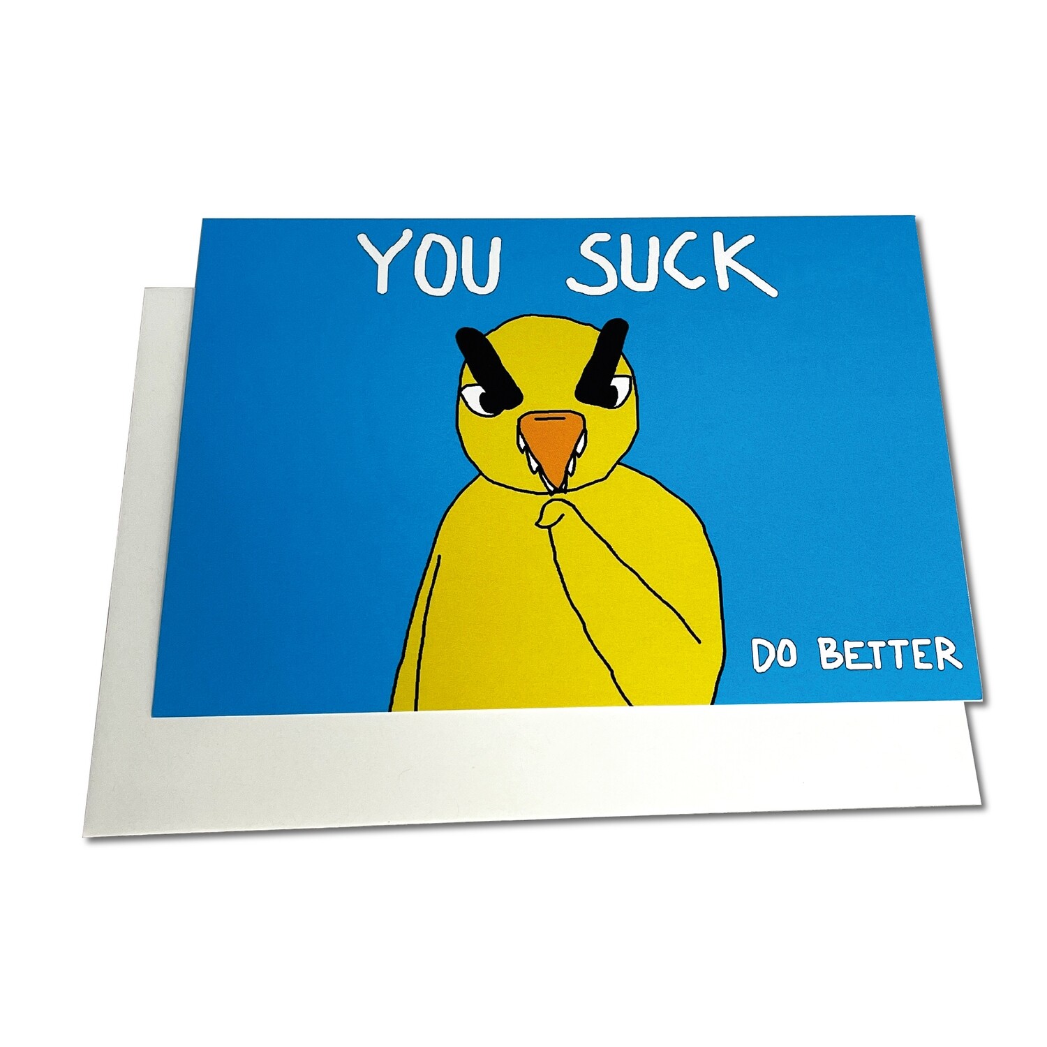Angry Duck You Suck Greeting Card