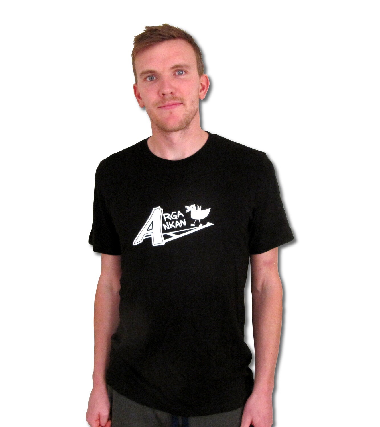 Angry Duck Unisex Black With White Logo Tee
