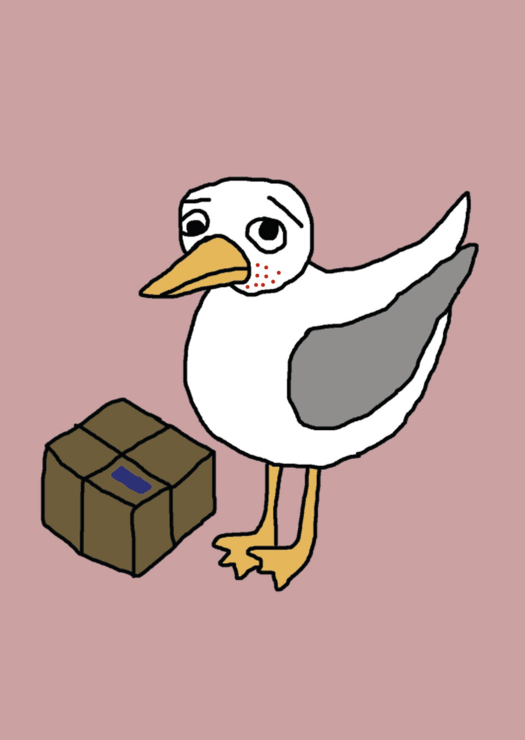 Angry Duck Character Postcard Spotty Delivery Gull