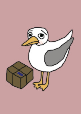 Angry Duck Character Postcard Spotty Delivery Gull