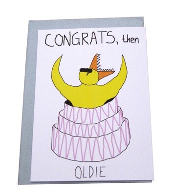 Angry Duck Congrats Oldie Greeting Card