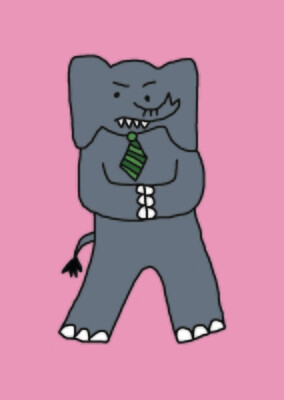 Angry Duck Character Postcard Corporate Elephant