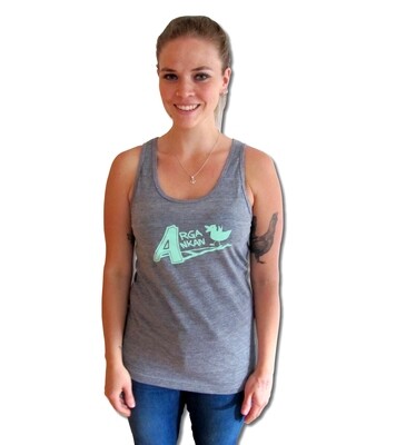 Angry Duck Unisex Grey With Mint Logo Tank Top