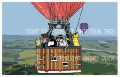 Angry Duck Air Balloon Print