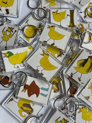 Angry Duck Double Sided Acrylic Keyring - random choice