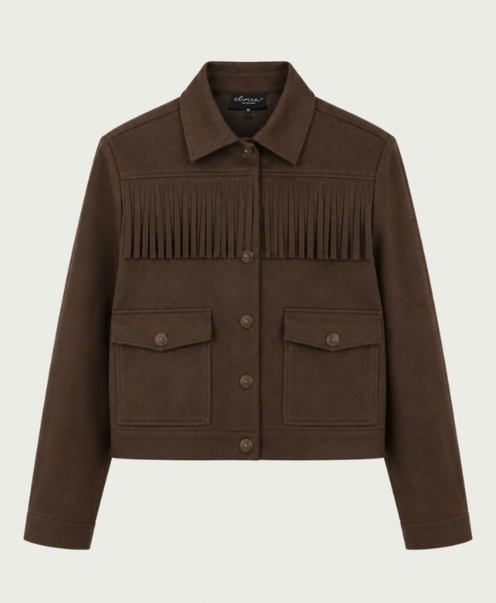 E4 26-008 Jacket Suzy, Size: 36, Color: Dark Coffee Suede