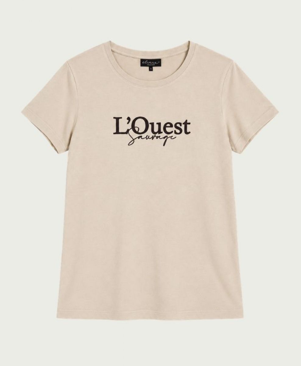 E4 26-001 T-shirt L'Quest, Size: S, Color: Warm Ivory