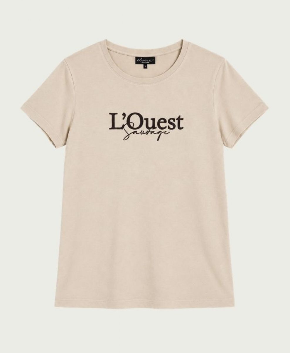 E4 26-001 T-shirt L'Quest, Size: S, Color: Warm Ivory