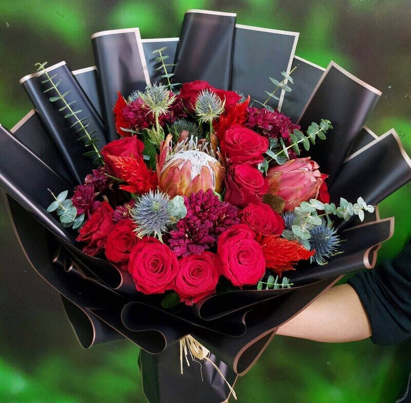 Black Wrapped Bouquet
