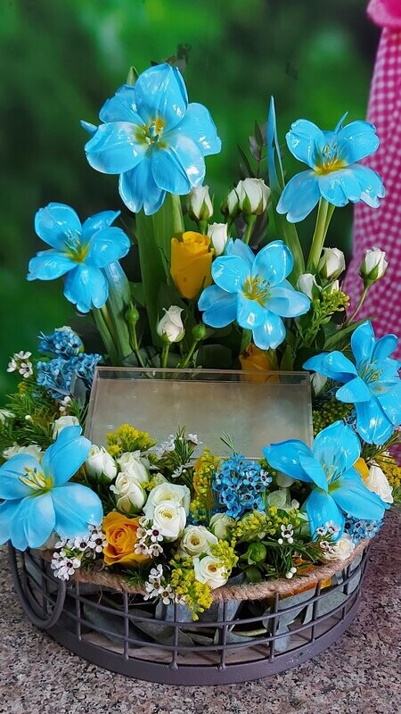 Blue Fresh Flower Arrangement