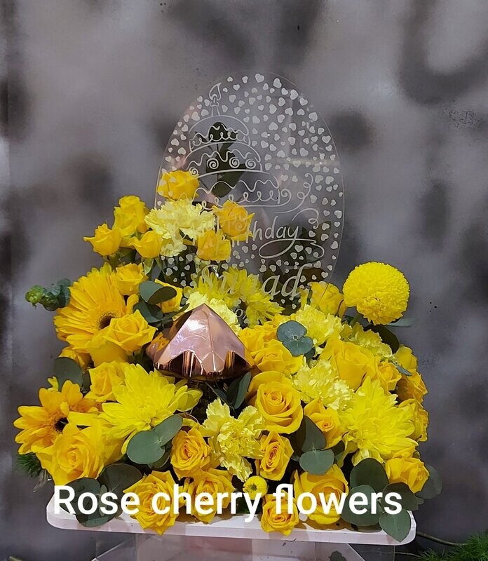 Flashing Yellow Flowers Arrangement