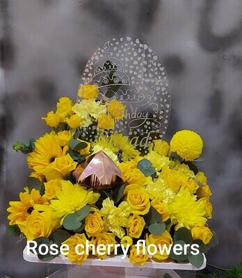 Flashing Yellow Flowers Arrangement