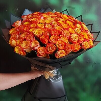 Happy Orange Rose Bouquet