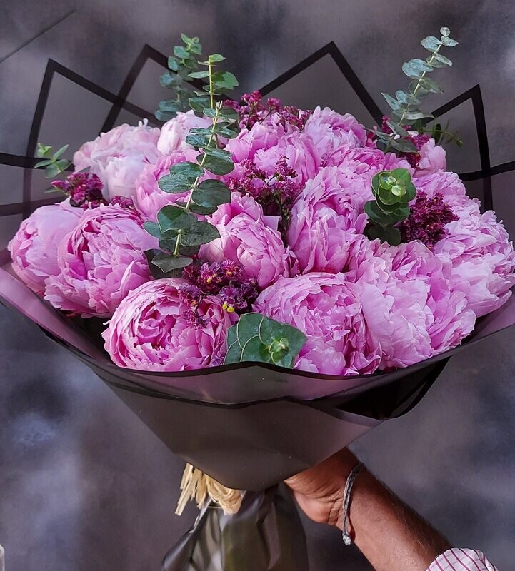 Pink Peony Flower hand Bouquet