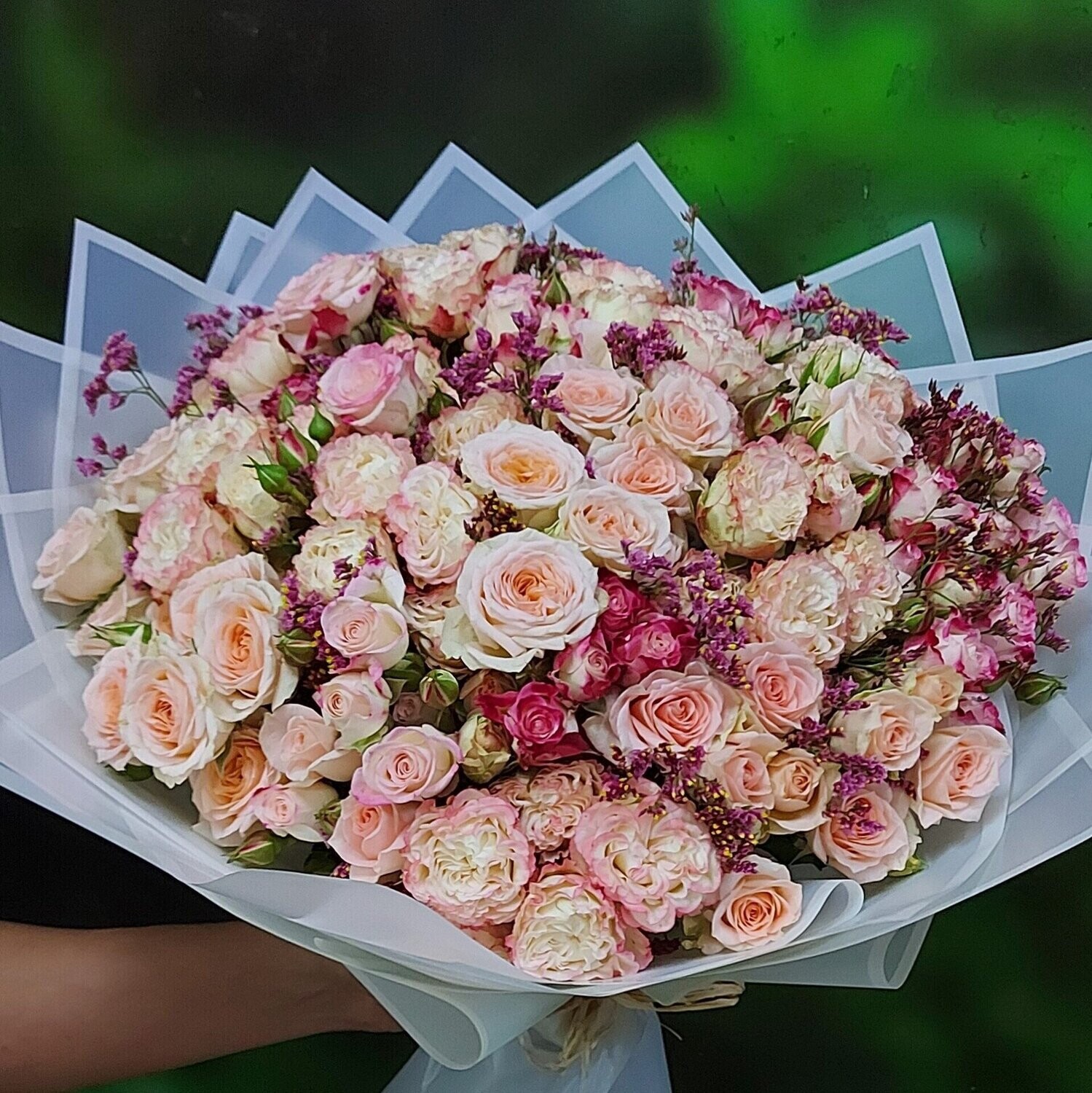 Bunch Of Baby Rose&Limonium Hand Bouquet