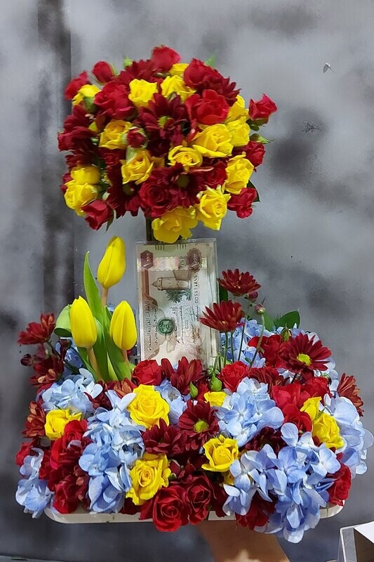 Huge Yellow&Red Flower Arrangement