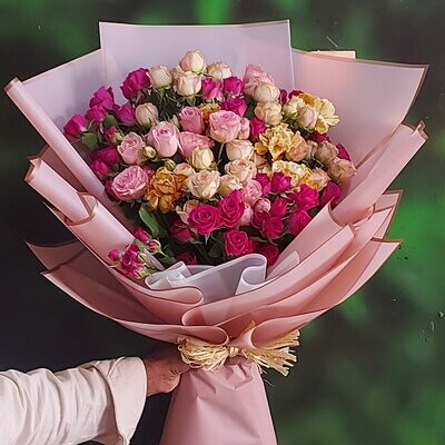 Gracious Mix Baby Roses Bouquet