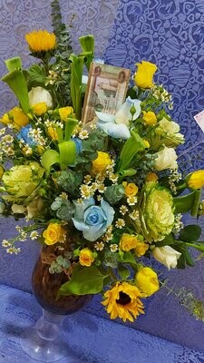 Lush Bloom Flowers In Vase