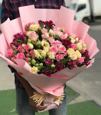 Mixed Baby Roses Garden Bouquet