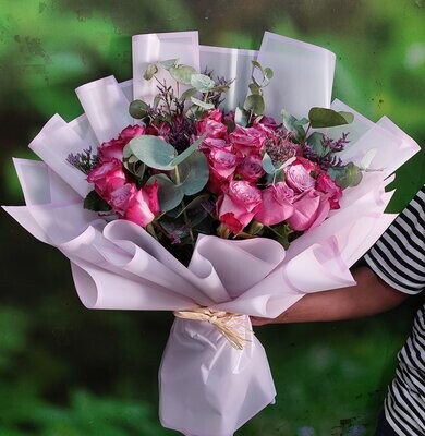 Treasured Purple Rose Bouquet