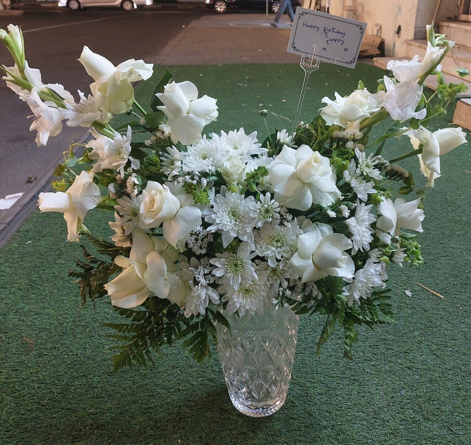 Treasured White Flowers In Vase