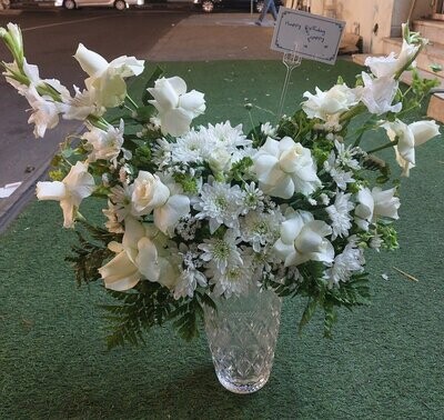 Treasured White Flowers In Vase