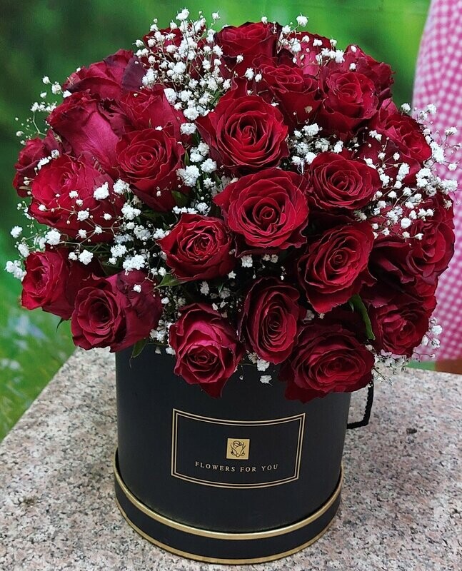 Treasured Red Roses In Basket