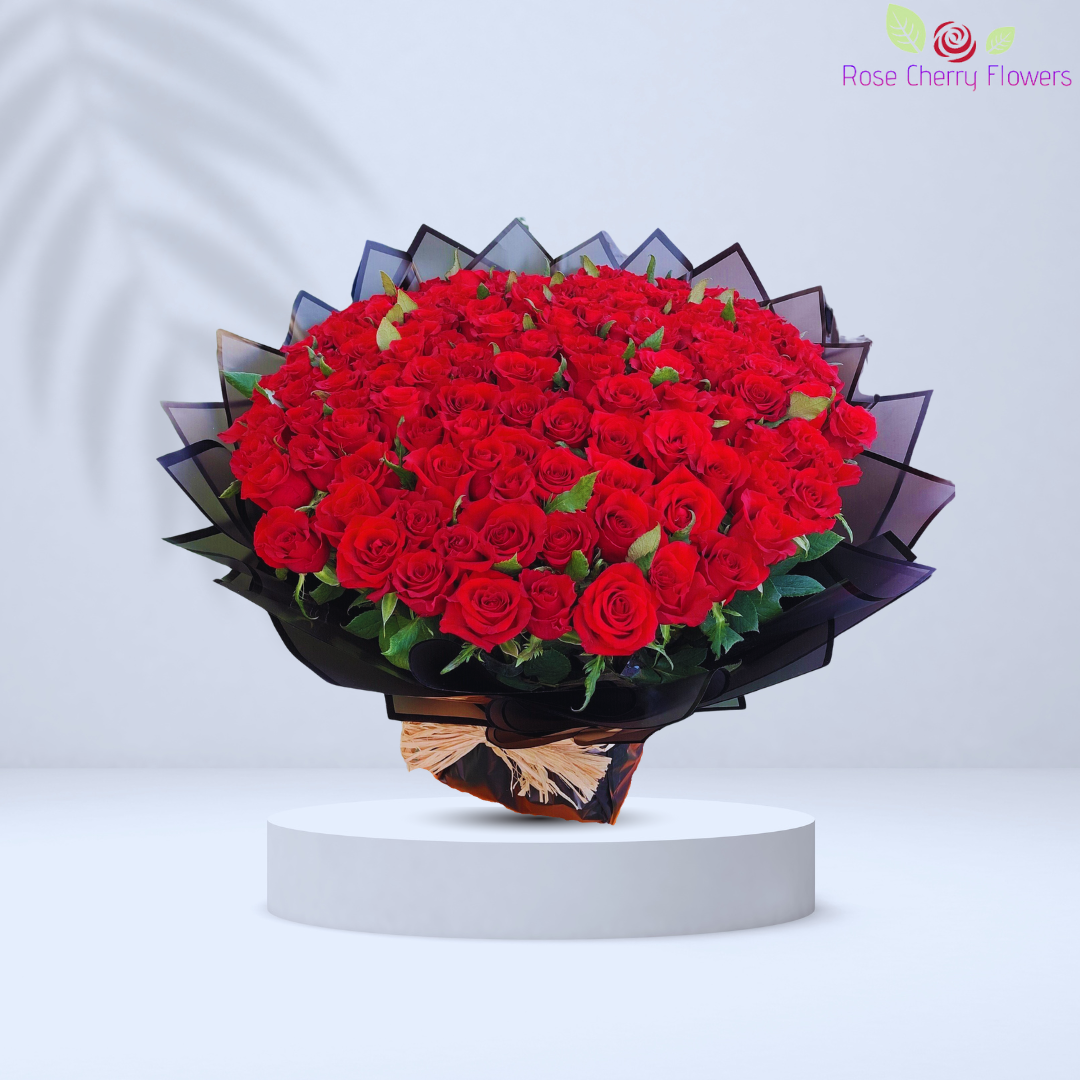 Beautiful Modern Red Rose Bouquet