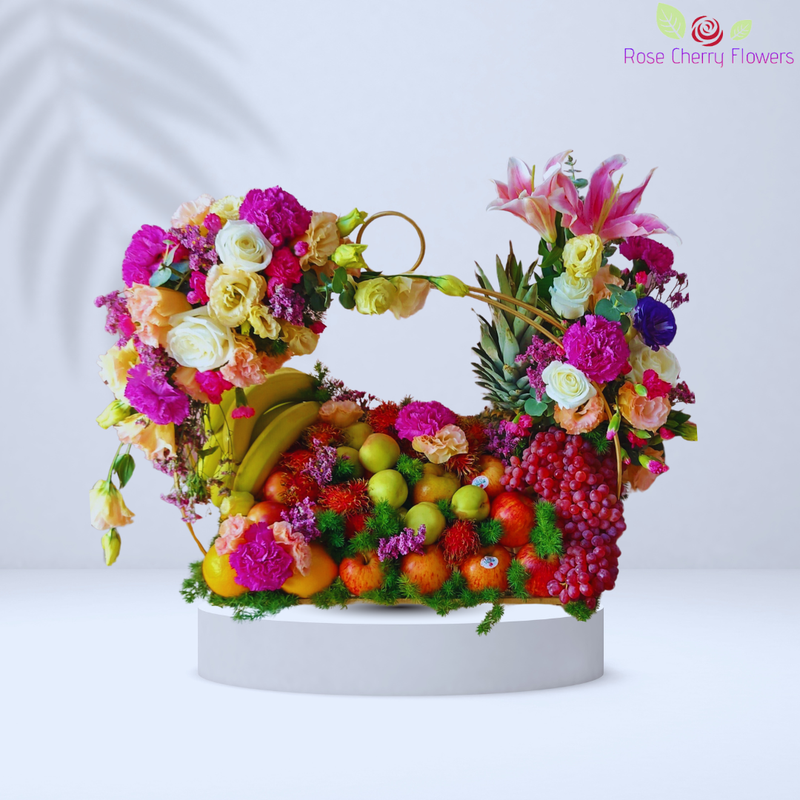 Elegance Flower And Fruits Arrangement