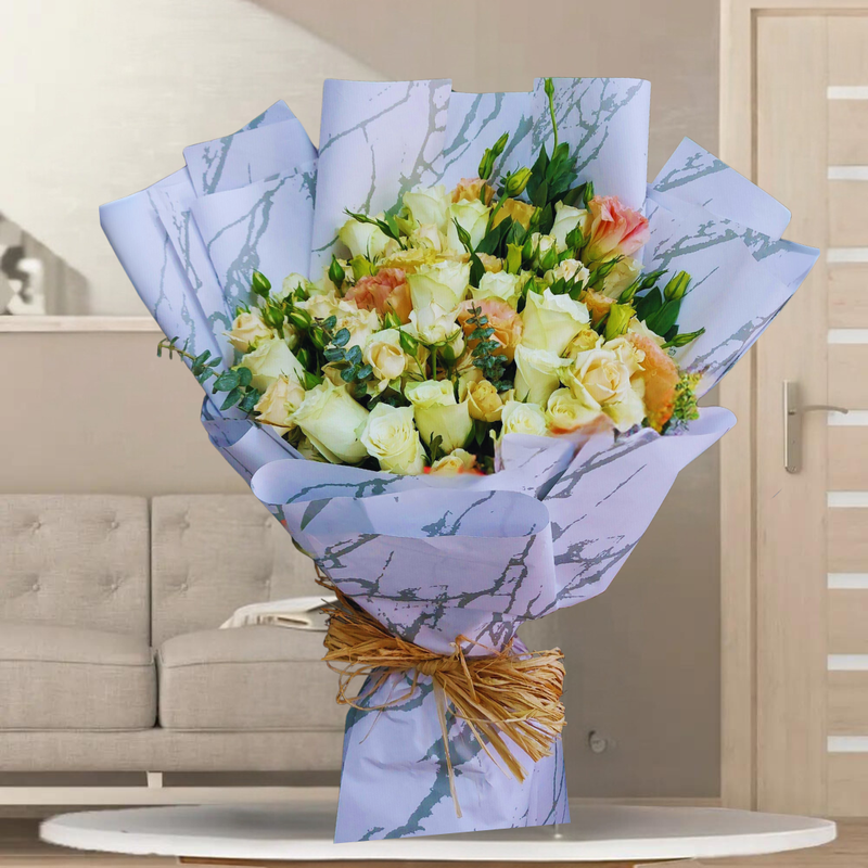 Marble Design Wrapped Hand Bouquet