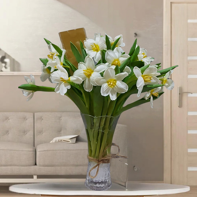 Open Tulip Flowers In Vase